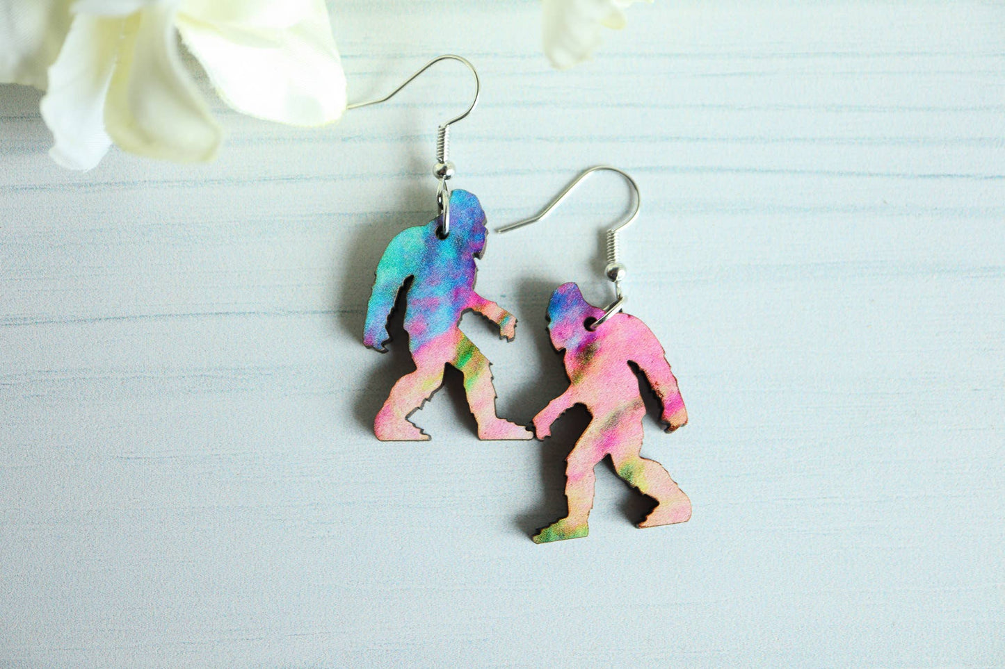Bigfoot Wooden Dangle Earrings