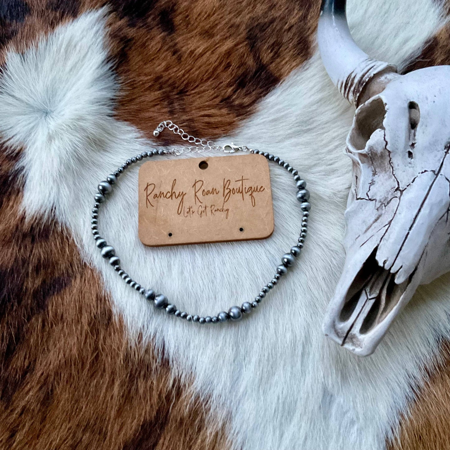 Navajo Style Pearl Choker Necklace