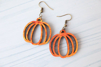 Pumpkin Wood Earrings