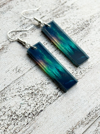 Aurora Skies Forest Bar Dangle Earrings