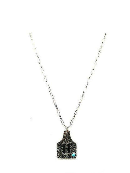Western Initial Cattle Tag Necklace
