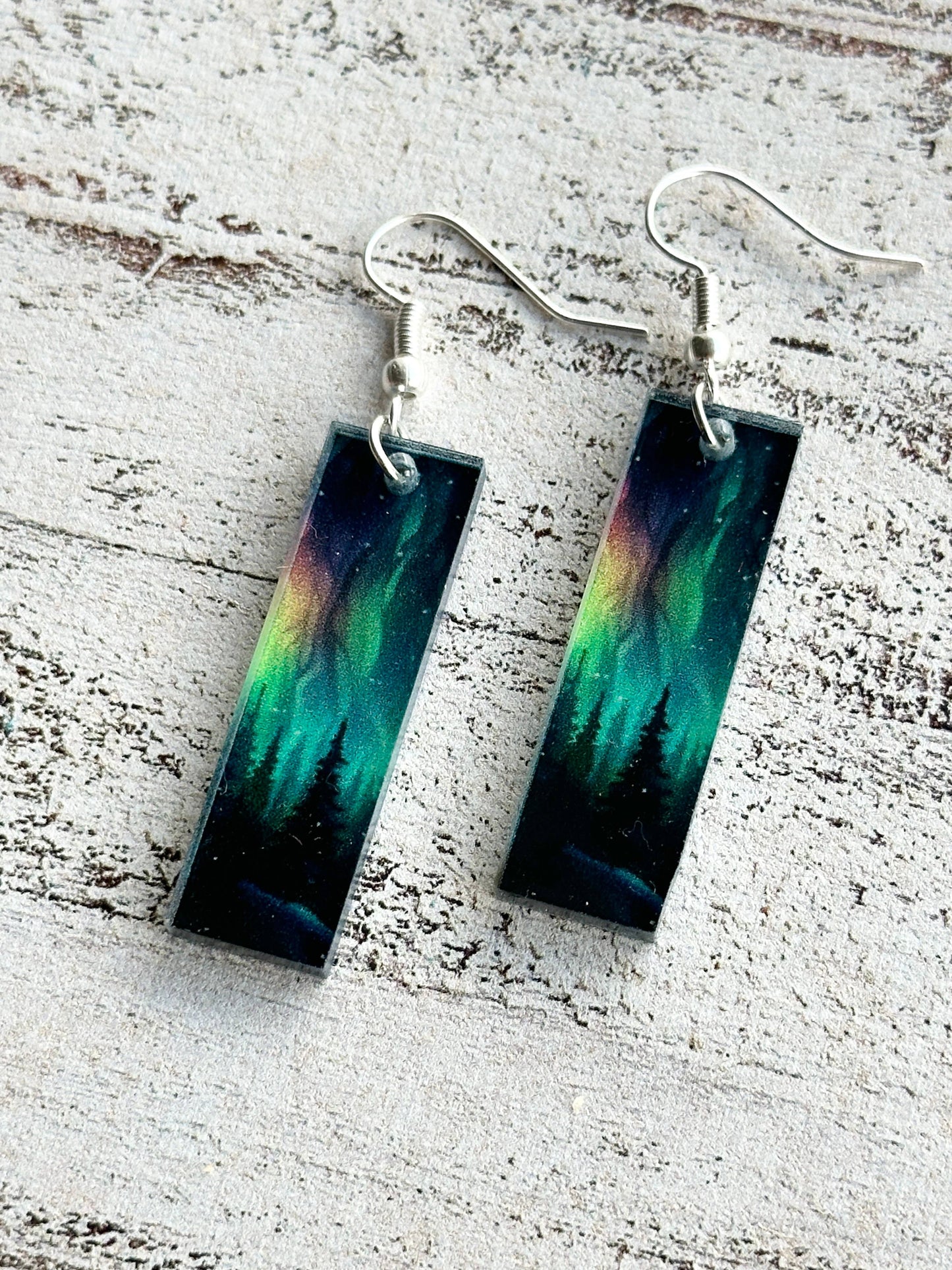 Aurora Skies Forest Bar Dangle Earrings