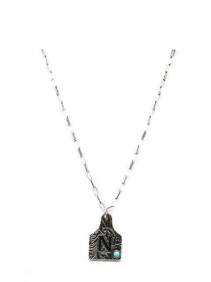 Western Initial Cattle Tag Necklace