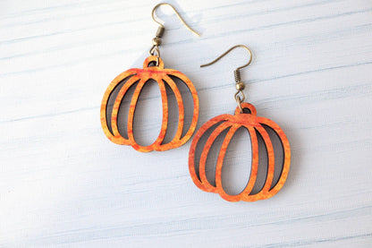 Pumpkin Wood Earrings