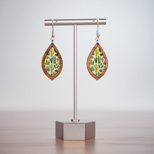 Micro Cactus Petite Teardrop Inset Dangles